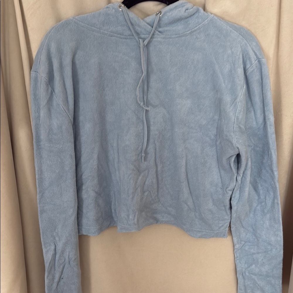 Light Blue Cropped Hoodie